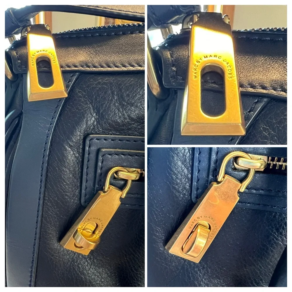 Marc by Marc Jacob’s Jet Blue Two Handle Top Zip Satchel with Adjustable Strap - Picture 11 of 16